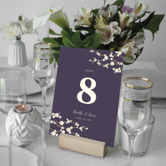 Numéro De Table Crème de Sakura Cerisiers Élégants Mariage Asiatiq