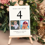 Numéro De Table Creme mariage Photo Fun<br><div class="desc">Amusez-vous avec les numéros de table de réception de votre mariage avec ces cartes crème légère avec chaque numéro de table correspondant à une photo de la mariée et du marié au même âge (par exemple pour le tableau 4, personnalisez le numéro de table avec "4" et ajoutez des photos...</div>