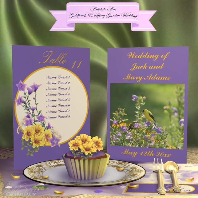 Numéro De Table Crème Spring Garden Collection (Spring into your wedding with Arisdale Arts Goldfinch Garden and Spring Garden Collection set.)