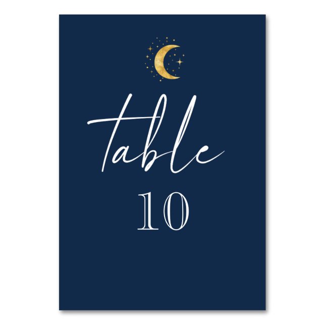 Numéro De Table Crescent Moon Starry Nuit Marine Bleu (Par défaut)