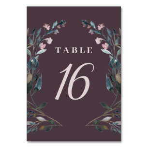 Numéro De Table Crest jardin Mauve Purple Mariage Floral Siège
