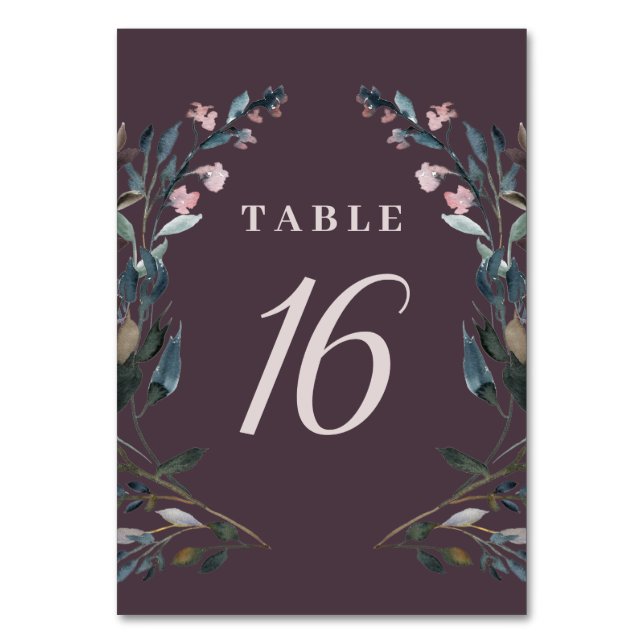 Numéro De Table Crest jardin | Mauve Purple Mariage Floral Siège (Par défaut)