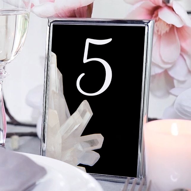Numéro De Table Cristaux blancs sur Mariage noir (Créateur téléchargé)