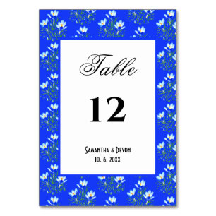 Numéro De Table Crocus bleus