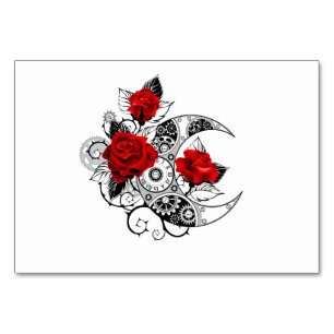 Numéro De Table Croissant mécanique avec roses rouges