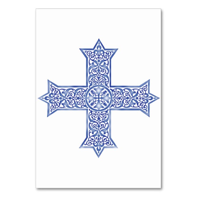 Numéro De Table Croix copte d'art en Lapis Bleu Premium (Par défaut)