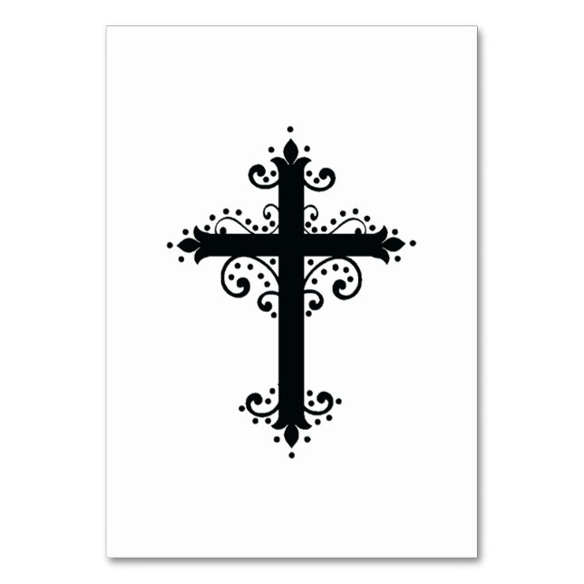 Numéro De Table Croix sculptée décorative de luxe (Par défaut)