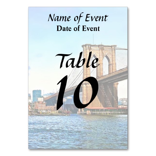 Numéro De Table Culée de New York du pont de Brooklyn (Dos)