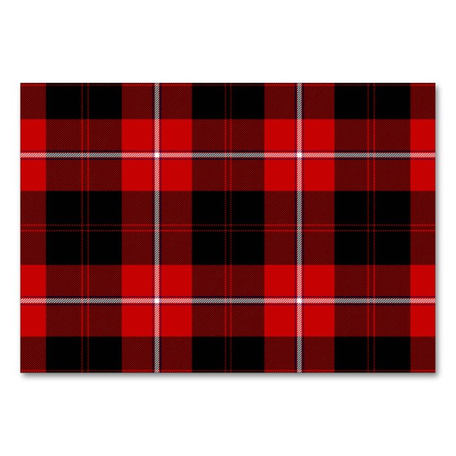 Numéro De Table Cunningham Tartan rouge noir (Devant)