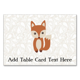 Numéro De Table Cute Baby Fox