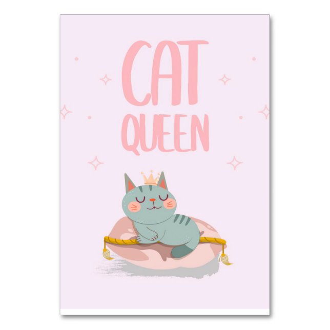 Numéro De Table Cute Cat Queen Idée cadeau, Kitten Cat Drôle Cadea (Par défaut)