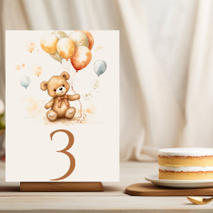 Numéro De Table Cute ours neutre