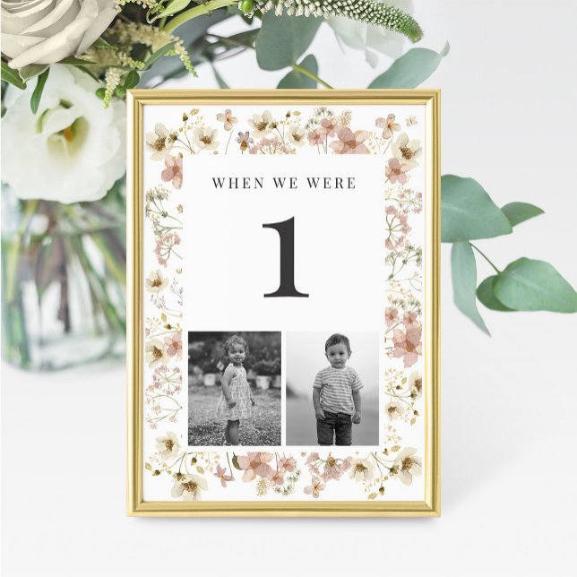 Numéro de table d'âge de mariage à la fleur sauvag (Créateur téléchargé)