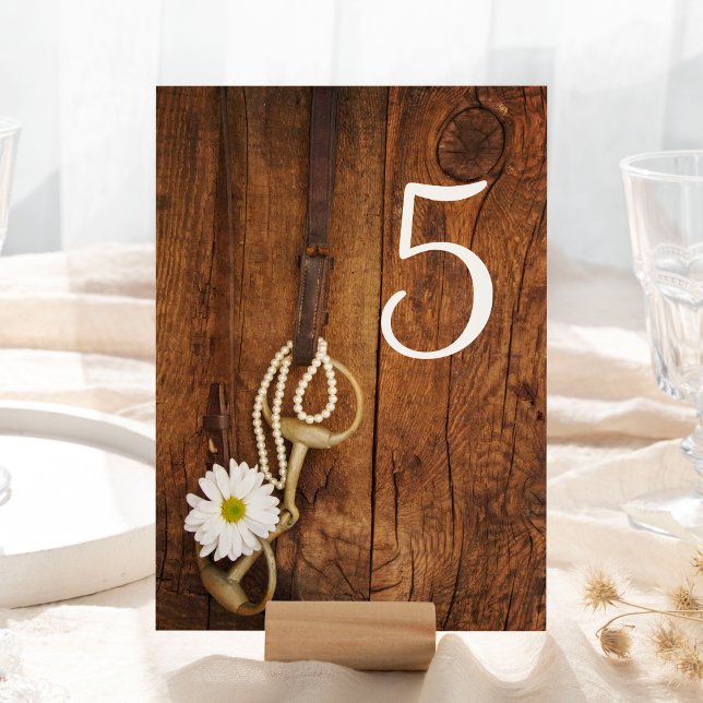 Numéro De Table Daisy and Horse Bit Western Wedding Table Numbers (Créateur téléchargé)
