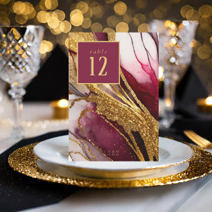Numéro de table d'allumage Abstrait Wine Red ID101