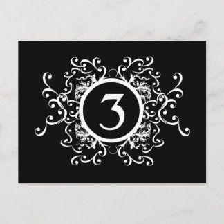 Numéro de table Damas noir et blanc