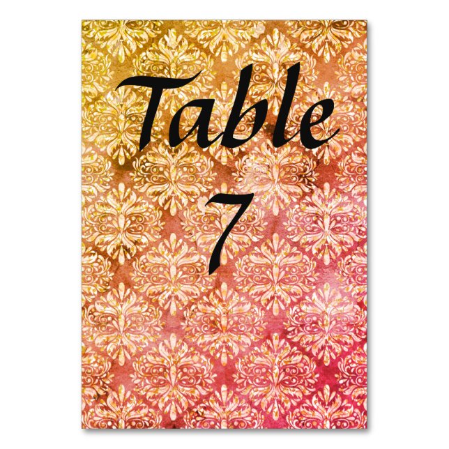 Numéro De Table Damassé Bohème (Par défaut)