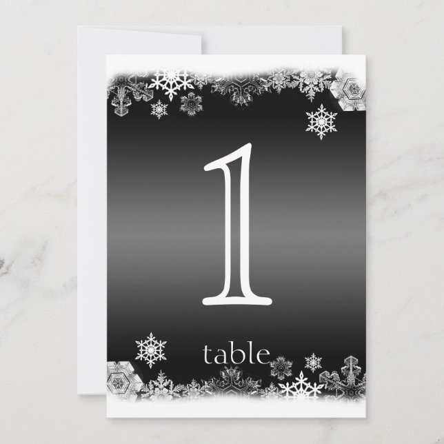 Numéro de table d'anniversaire de flocon de neige  (Devant)