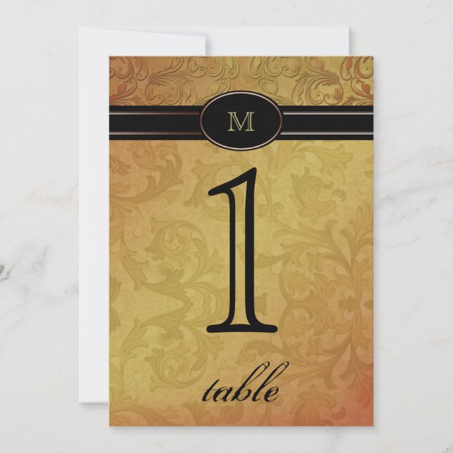 Numéro de table d'anniversaire de mariage automnal (Devant)