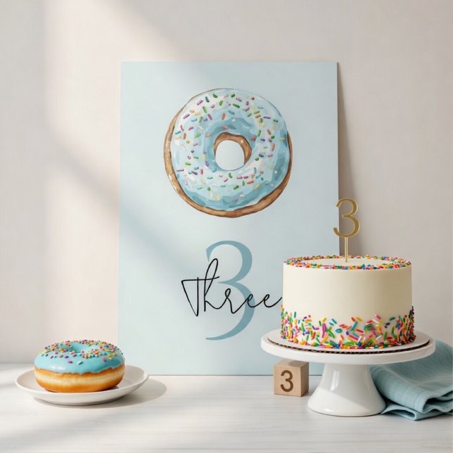 Numéro de table d'anniversaire Donut | Anniversair (Créateur téléchargé)