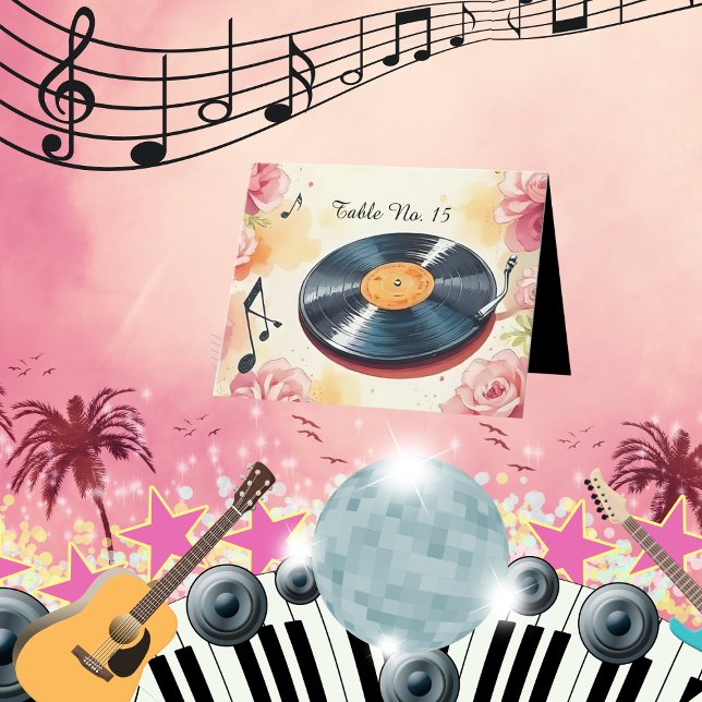 numéro de table d'aquarelle musicale florale (Créateur téléchargé)