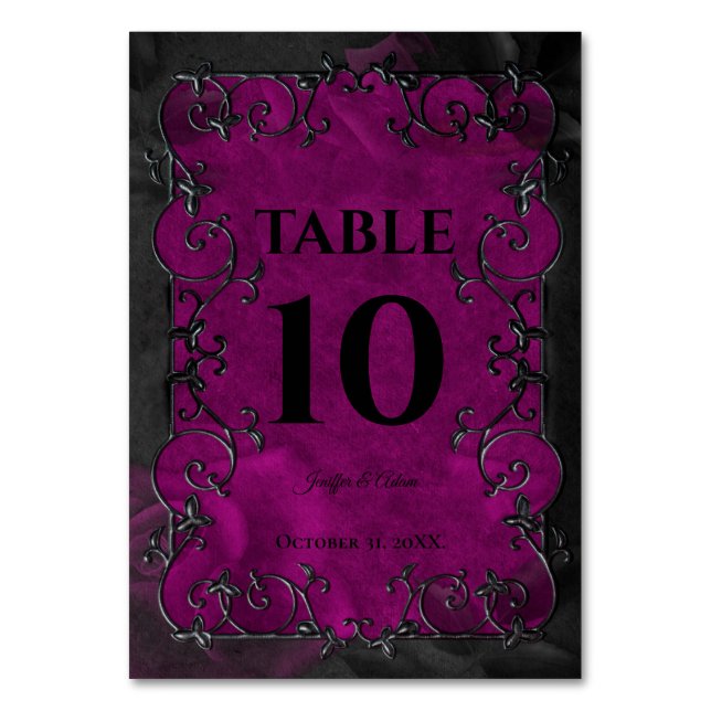 Numéro De Table Dark Purple Gothic Halloween Wedding (Par défaut)
