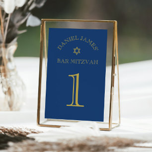 Numéro de table de Bar Mitzvah étoile simplement é