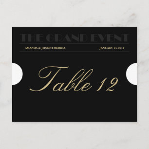 Numéro de table de billet d'entrée Carte postale