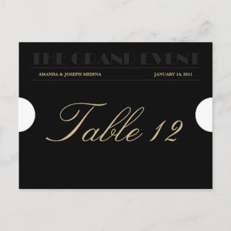 Numéro de table de billet d'entrée Carte postale