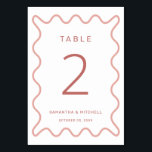 Numéro de table de bordure rose<br><div class="desc">Conçu pour se coordonner avec notre collection Wavy Border, ce numéro de table moderne comprend la bordure ondulée tendance et populaire en rose sur arrière - plan blanc. Si vous voulez attirer l'attention de votre client avec une pop de couleur sur votre panneau de table tendance, cette suite est parfaite...</div>