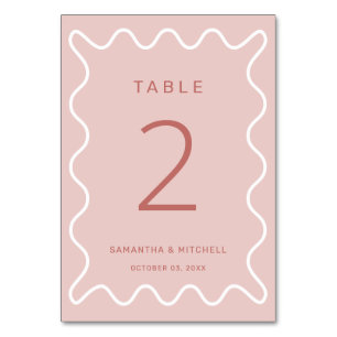 Numéro de table de bordure rose