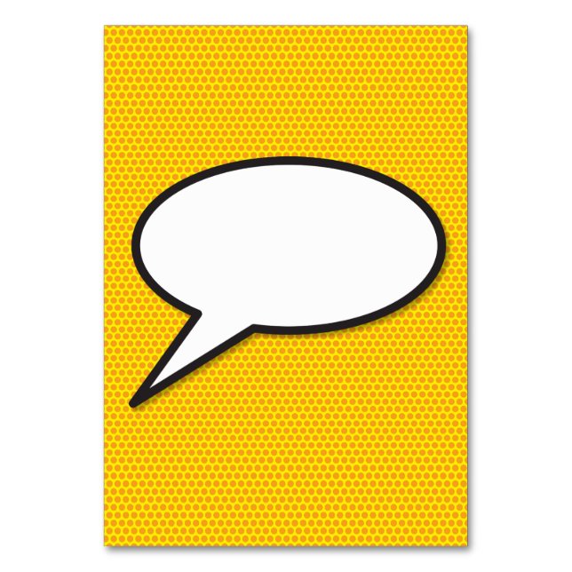 Numéro de table de bulle de bande dessinée Pop Art (Par défaut)