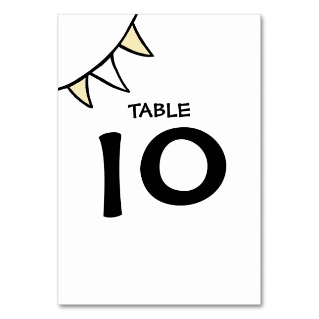 Numéro de table de Bunting de tracteur de Mariage  (Par défaut)