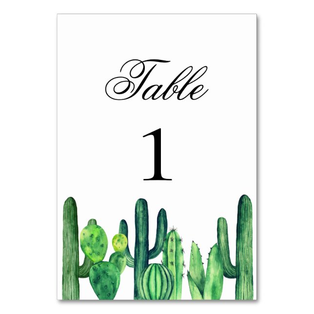 Numéro de table de cactus vert. Cactus mariage été (Par défaut)