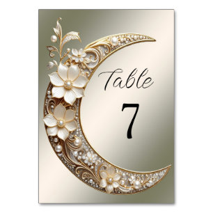 Numéro de table de cadre de lune croissant décorat