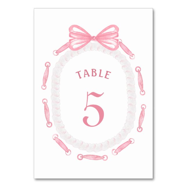 Numéro de table de cadre de ruban rose Bow (Par défaut)