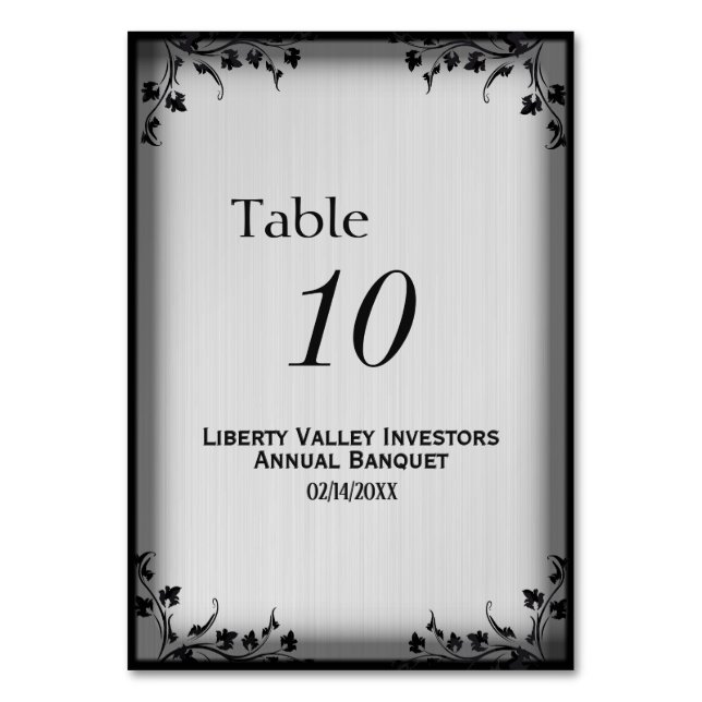 Numéro de table de cadre monochrome (Par défaut)