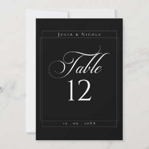 Numéro de table de calligraphie noir ivoire classi