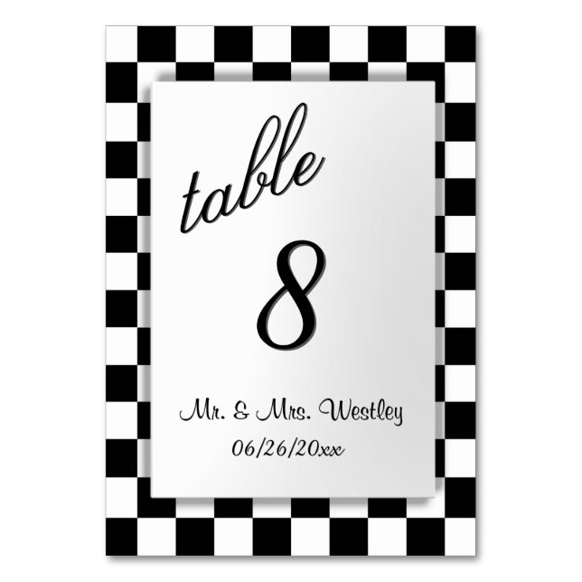 Numéro de table de drapeau à damier (Dos)