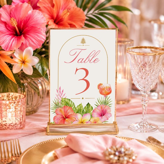 Numéro de table de fete de mariage tropicale (Créateur téléchargé)