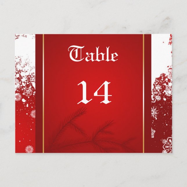 Numéro de table de fête de Noël (Devant)