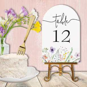 Numéro de table de Fête des mariées fleur sauvage