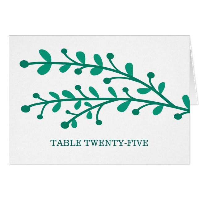 Numéro de table de feuillage simple vert (Devant horizontal)