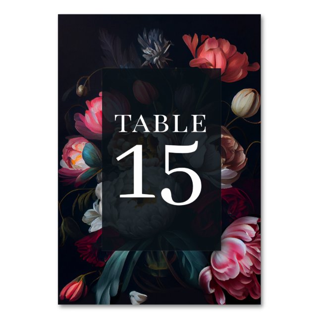 Numéro de table de fleurs peintes à la Pivoine lun (Par défaut)