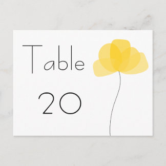 Numéro de table de fleurs simples Carte postale