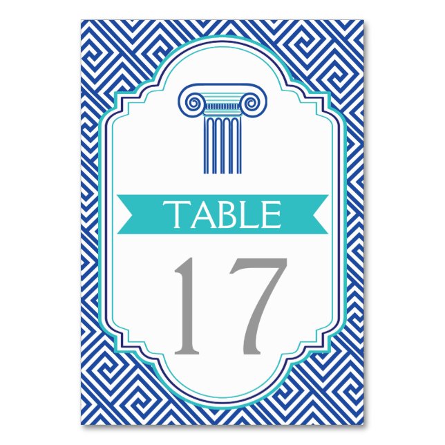 Numéro de table de la clé et de la colonne en grec (Par défaut)