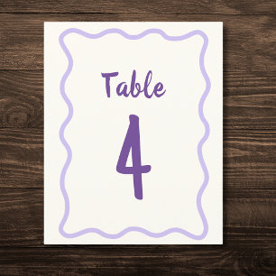 Numéro de table de la Fête des mariées violet en g