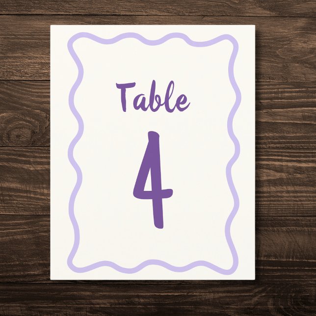 Numéro de table de la Fête des mariées violet en g (Créateur téléchargé)