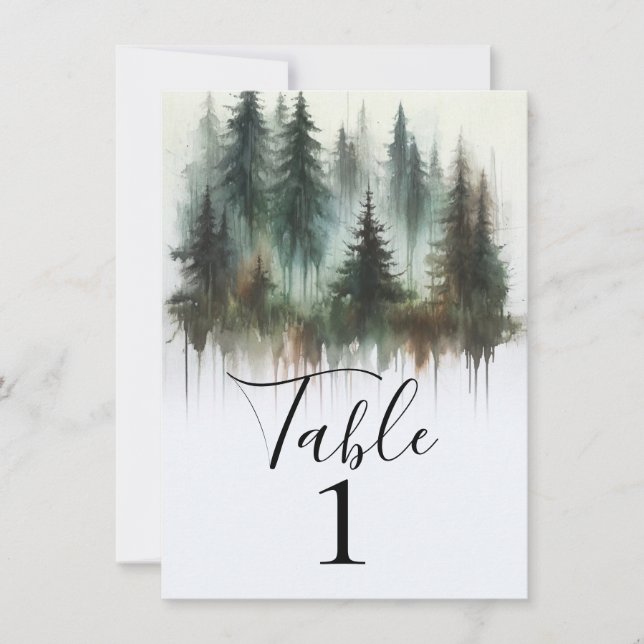 Numéro de table de la forêt rustique aux arbres à  (Devant)