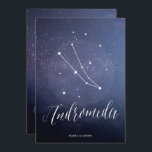 Numéro de table de l'étoile de constellation Andro<br><div class="desc">Constellation Starry Night Celestia Star Mariage Numéros de table Noms Cartes - Andromeda Constellation Galaxy, Astronomie, Space Mariage Cartes de table Merci! Soumya *COPYRIGHT NOTICE* © Les invitations de Soumya | Soumya S. Mohanty | Tous droits réservés. www.soumyasdesigns.com L'imitation, la modification ou les oeuvres dérivées (articles correspondants) de ce design...</div>